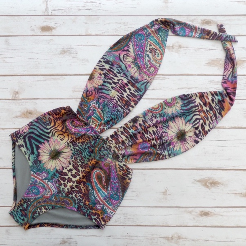 Vintage Retro high waisted one piece swimsuit